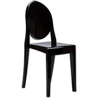 Nicer Furniture Louis XVI Ghost Side Chair - Black-Matt Black Finish