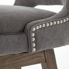 Plata Decor Taski Stool with Wood Base - Grey-No assembly required