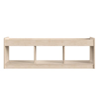 Flash Furniture Bright Beginnings Commercial Grade Modular Wooden Classroom 2 Sided, 3 Section, Open Storage Unit? - Natural-3 Section Wooden Classroom Open Display Shelf Unit with Mirrored Top