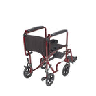 Drive Medical Lightweight Transport Wheelchair, Red, 17" Seat-33. 00"L x 20. 00"W x 39. 50"H