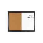 Quartet Wood Finish Magnetic Dry-Erase Combination Board - 17" H x 23" W-Post reminders or write on the magnetic side, pin up notes on the tackable side