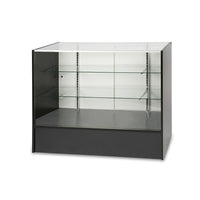 Can-Bramar Econoline Full Vision Show Case, Black-Comes with 10" and 12" depth adjustable glass shelves