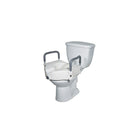 Drive Medical Elevated Raised Toilet Seat with Removable Padded Arms-Designed for individuals who have difficulty sitting down or getting up from the toilet