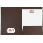 JAM Paper 2-Pocket Presentation Folders, Chocolate Brown, 100 Pack (386Lbrb)-100 pack