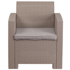 Flash Furniture Light Grey Faux Rattan Chair with All-Weather Light Grey Cushion-Contemporary Outdoor Chair