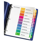 Avery Ready Index Table of Content Dividers for Laser and Inkjet Printers, 10 Tabs, 6 sets, Multi-colour, (11188)-Coordinated system of a Table of Contents page and matching pre-printed tab dividers makes referencing easy 