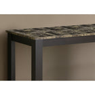 Monarch Specialties 7983S Accent Table - 44"L/Espresso Marble Top-Sleek cappuccino tapered legs