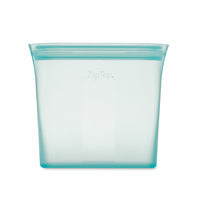 Zip Top Reusable Platinum Silicone Containers - Sandwich Bag - Teal-Top & Bottom Shelf Dishwasher Safe