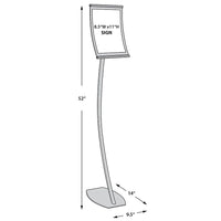 Azar Displays 11" x 8.5" Curved Metal Floor Sign Holder (300886)-Used to display graphics