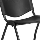Flash Furniture HERCULES Series 880 lb. Capacity Black Plastic Stack Chair-Carrying Handle Cutout for Easy Movement