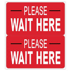 Eddie's Hang-Up Display Ltd. Please Wait Here Floor Decal, Vinyl, 12" x 6", English-Social Distancing - Please Wait Here