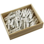 JAM Paper Wood Clothing Pin Clips, Medium, 1 1/8, White, 5 Packs of 50, 250 Total (2230719109g)-Size: 1 1/8"