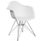 Flash Furniture Alonza Series Plastic Chair with Chrome Base - White-White Plastic Finish
