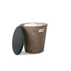Umbra Woodrow Storage Stool - Black/Walnut-Contemporary Design: This stool is made of treated natural wood, bent into a beautifully curved, cylindrical shape