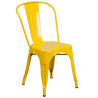 24'' Round Yellow Metal Indoor-Outdoor Table Set with 2 Cafe Chairs [CH-51080TH-2-18CAFE-YL-GG]-4