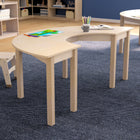 Flash Furniture Bright Beginnings Commercial Grade Wooden Half Circle Preschool Classroom Activity Table (MKME088015)-Glossy Beech Finish Matches Any Decor