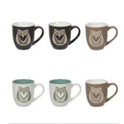 CTG Brands Owl Bullet Mug Set, 14 Pack oz, Brown, Beige, 6 Pack-Packaging: includes 6 mugs in total, featuring 3 different colors