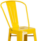 Flash Furniture 30" High Yellow Metal Indoor-Outdoor Barstool with Back-Seat Size: 12"W x 12"D