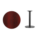 Flash Furniture 30" Round Mahogany Laminate Table Top with 18" Round Table Height Base-Mahogany Laminate Top