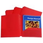 C-Line Two-Pocket Poly Portfolios with Three-Hole Punch, Red, 25 Pack (CLI32934)-Cut-outs at the top and bottom keep portfolio from being caught in binder open-close mechanism.