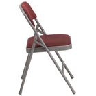 Flash Furniture HERCULES Series Curved Triple Braced & Double-Hinged Burgundy Patterned Fabric Metal Folding Chair-1'' Thick Foam Padded Seat