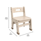 Flash Furniture Bright Beginnings Commercial Grade Wooden Classroom Chairs, 9" Seat Height with Foot Caps - Natural - Set of 2-Holds up to 200 LBS. Static Weight Capacity Per Chair