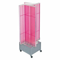 Azar Displays Pegboard Floor Display Pinwheel Spinner, 54" x 13.5", Pink (700445-PNK)-Pink Plastic