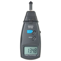 REED Instruments R7100 Combination Contact / Laser Photo Tachometer-Provides fast and accurate RPM (revolutions per min) measurements of rotating objects and surface speed measurements m/min (meters per min) with included contact adapters