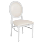 Flash Furniture HERCULES Series King Louis Chair - White-Vinyl Padded Rounded Back