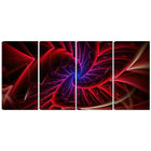 Designart Purple & Red Entanglement 4-Panel Abstract Canvas Art Print, (PT3027-271)-Print