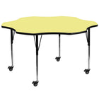 Flash Furniture Mobile 60" Flower Thermal Laminate Activity Table - Yellow-Flower Shaped Activity Table
