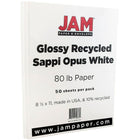 JAM Paper 2-Sided Glossy Cardstock, 8 1/2" x 11", 80 lb, White, 250 Pack (1034702)-White
