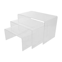 Wamaco 3-Piece Acrylic Rectangular Riser Set, 2 Pack (37-1059)-5.25" x 4" x 2.5" / 6.25" x 4" x 3.5" / 7.25" x 4" x 4.5"