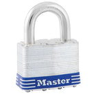 Master Lock Commercial Laminated Steel Padlocks (Non-Rekeyable), Silver, 2" Body Width, Keyed Different,  4 Pack (5LJ)-Security Padlock