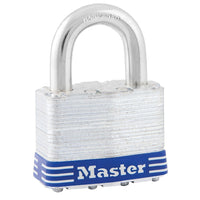 Master Lock Commercial Laminated Steel Padlocks (Non-Rekeyable), Silver, 2" Body Width, Keyed Different,  4 Pack (5LJ)-Security Padlock