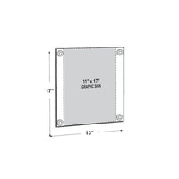 Azar Displays 17" x 11" Acrylic Sign Holder with Suction Cups, Clear, 2 Pack (106608)-Acrylic sign holder with double-sided graphic insert has 1" border on either sides