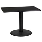 Flash Furniture 24'' x 42'' Rectangular Laminate Table Top, Black with 24'' Round Table-Height Base (XUBK2442TR24)-Hospitality Table