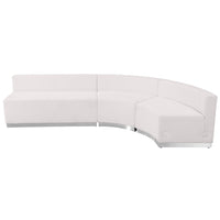 Flash Furniture HERCULES Alon Series Melrose LeatherSoft Reception 3 Piece Configuration - White-Contemporary Reception Set