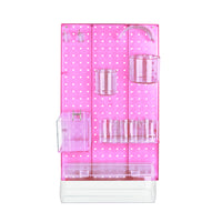 Azar 10-Piece Pegboard Wall Organizer Kit with One Panel and Accessory Assortment - Pink-Sold in Multiples of: 1
