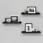 nexxt FN00298-3INT 3 Edge 23" x 4" Picture Frame Ledge, Black-Measurement and weight capacity: floating shelf measures 23"L x 4"W x 2"H. significant length means you have nearly 2 feet of the beautiful display, creating maximum storage space. the wall shelf holds up to 8 pounds which allows you to place items with a little more weight on each shelf