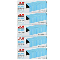 JAM Paper Standard Size Colourful Staples, Blue, 5 Pack (335bug)-Size: .5" x .25"