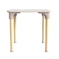Flash Furniture Bright Beginnings 24" Square Commercial Grade Wooden Adjustable Height Classroom Activity Table - Beech/White-Commercial Grade Height Adjustable Square Wooden Classroom Activity Table