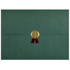 St. James Document/Certificate Holders - Gold Award Seal with Red Ribbon - Green - 5 Pack-Add ceremony, elegance and sincerity to the act of giving recognition