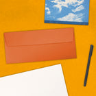 JAM Paper #10 Business Envelopes, 4 1/8 x 9.5, Brite Hue Orange Recycled, 100 Pack (15860g)-Opening: booklet