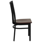 Flash Furniture HERCULES Series Black School House Back Metal Restaurant Chair - Mahogany Wood Seat-School House Back Design