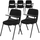 Flash Furniture Padded Ergonomic Shell Chair with Left Handed Flip-Up Tablet Arm - Black-Compact Size Desk