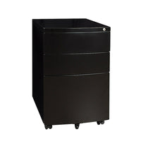 Heartwood 100-MMPUF Metal Mobile Box-Box-File Pedestal, Black-Mobile box-box-file metal pedestal includes two general purpose storage drawers along with a file drawer that fits either legal or letter size files