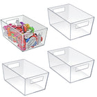 Azar Medium Organizer Storage Tote Bin with Handle - 10" W x 6.75" D x 4.5" H-Sold in Packs of: 4