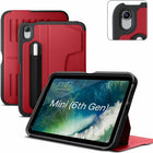 Zugu Magnetic Folio Stand Case for iPad mini 7th Gen (A17 Pro) and iPad mini 6th Gen 8.3" (2021) - Red (Cherry)-Magnetic Folio Cover in Red (Cherry)