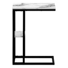 Monarch Specialties 3675 Accent Table - 25"H/White Marble/Black Metal-Product dimensions: 18.25 Inch W x 10.25 Inch D x 25.25 Inch H